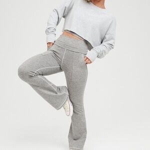 OFFLINE By Aerie The Hugger High Waisted Foldover Flare Legging, XS